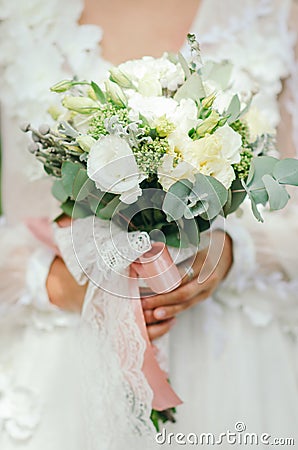 Bridal bouquet at wedding Stock Photo