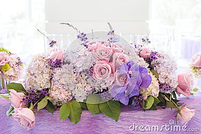 Wedding bouquet on table Stock Photo