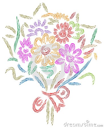 Wedding bridal bouquet Vector Illustration