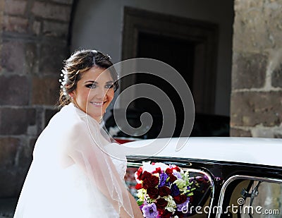 Wedding bride smiling Stock Photo