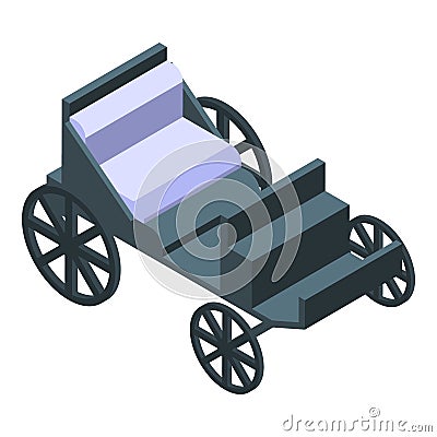 Wedding brougham icon, isometric style Vector Illustration