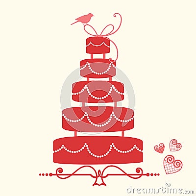 Wedding cake Vector Illustration