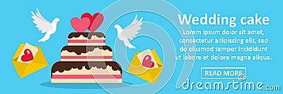 Wedding cake banner horizontal concept Vector Illustration