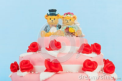 Wedding cake with bears Stock Photo