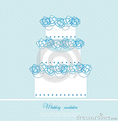 Wedding cake card Vector Illustration