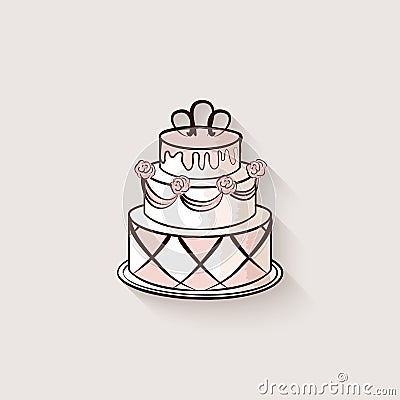 Wedding cake design element Vector Illustration