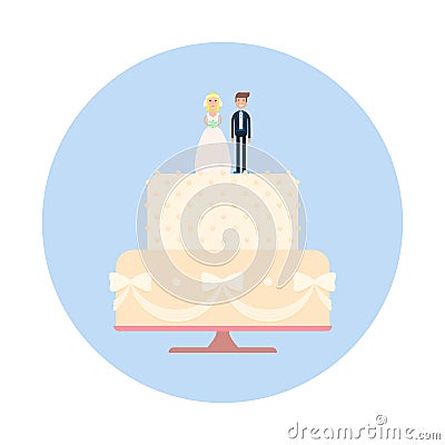 Wedding cake with figures vector Vector Illustration