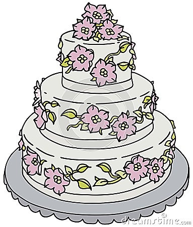 Wedding cake Vector Illustration