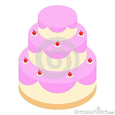 Wedding cake isometric 3d icon Stock Photo