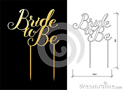 Wedding cake topper Vector Illustration