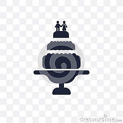 Wedding cake transparent icon. Wedding cake symbol design from W Vector Illustration