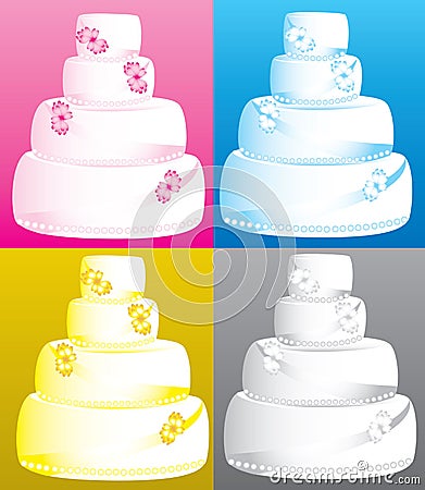 Wedding Cakes Vector Illustration