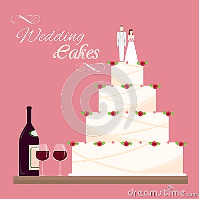 Wedding cakes Vector Illustration