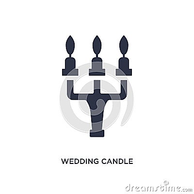 wedding candle icon on white background. Simple element illustration from birthday party and wedding concept Vector Illustration