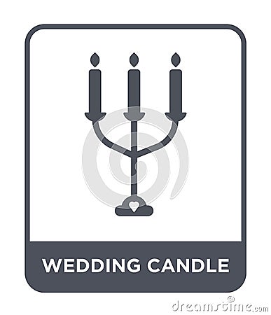 wedding candle icon in trendy design style. wedding candle icon isolated on white background. wedding candle vector icon simple Vector Illustration