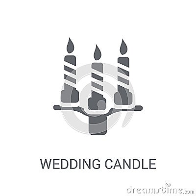 wedding Candle icon. Trendy wedding Candle logo concept on white Vector Illustration