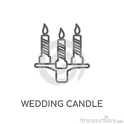 wedding Candle linear icon. Modern outline wedding Candle logo c Vector Illustration