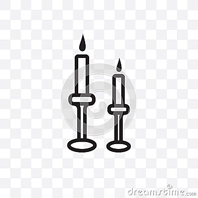 wedding Candle vector linear icon isolated on transparent background, wedding Candle transparency concept can be used for web and Vector Illustration