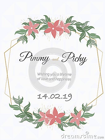 Wedding card or floral wedding invitation Stock Photo