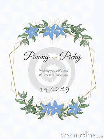 Wedding card or floral wedding invitation Stock Photo