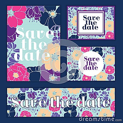 Wedding card invitation template editable, pattern design. Save the date card. Vector Illustration