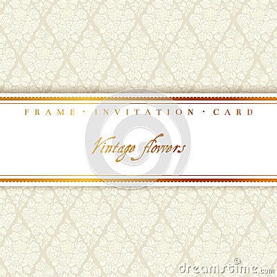 Wedding card with a light beige vintage background Vector Illustration