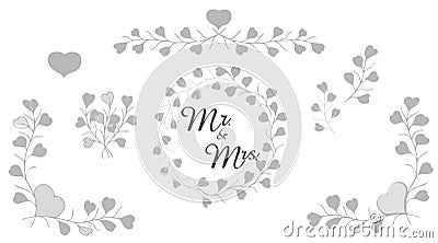 Wedding card, Lovely Wedding Design Stylized decor Vector Illustration
