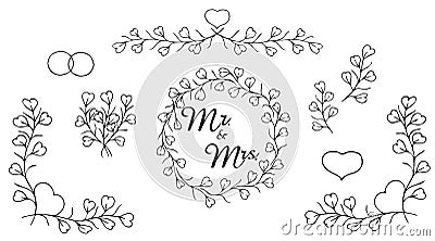 Wedding card, Lovely Wedding Design Stylized decor Stock Photo