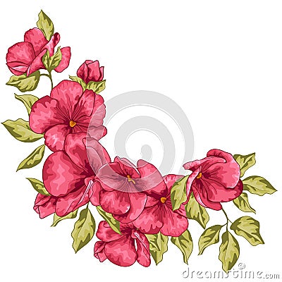 Wedding card. Sakura flowers. Vector illustration. Vector Illustration