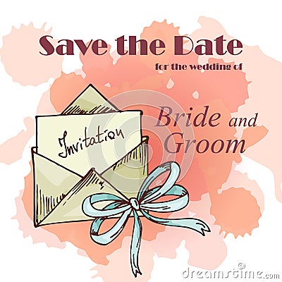 Wedding card. Template of invitation card. Decorative greeting invitaion design Vector Illustration