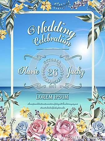 Wedding celebration poster Vector Illustration