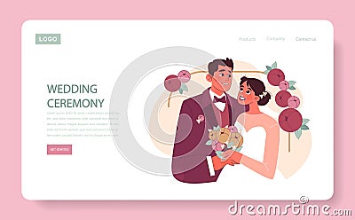 Wedding Ceremony concept. Flat vector illustration. Vector Illustration