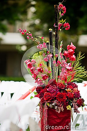 Wedding Ceremony Flower Decor Stock Photo