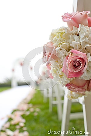 Wedding ceremony in garden Stock Photo