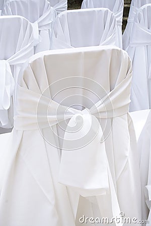 Wedding chair covers Stock Photo