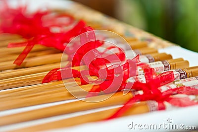 Wedding Chinese Chopstick Gift Stock Photo