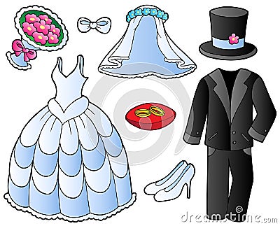 Wedding clothes collection Vector Illustration