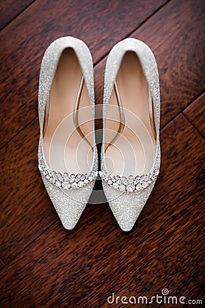 Wedding concept. luxury shoes Stock Photo