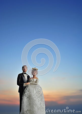 Wedding couple bride and bridegroom doll Stock Photo