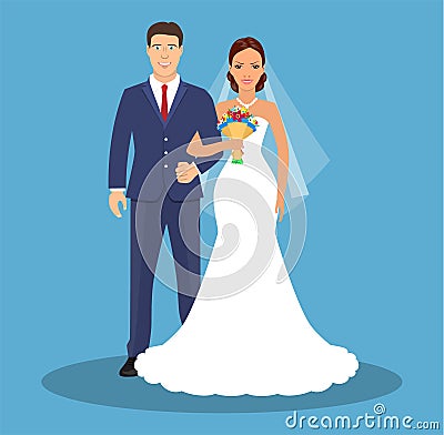 Bride and groom. Vector Illustration