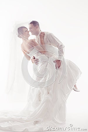 Wedding couple dancing Stock Photo