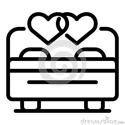 Wedding couple love night icon, outline style Vector Illustration