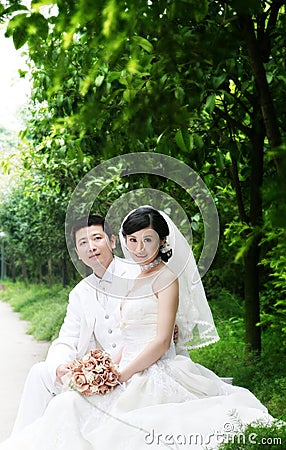 Wedding couple portrait Stock Photo