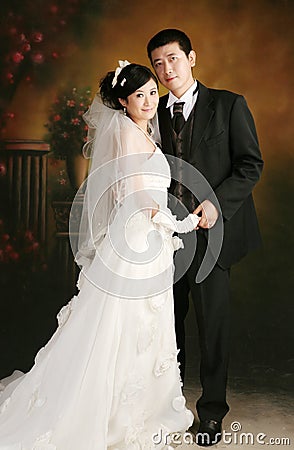 Wedding couple portrait Stock Photo