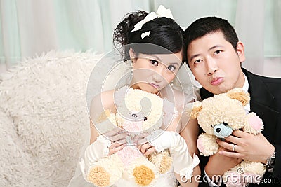Wedding couple portrait Stock Photo