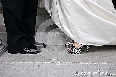 Wedding couple shoes Stock Photo