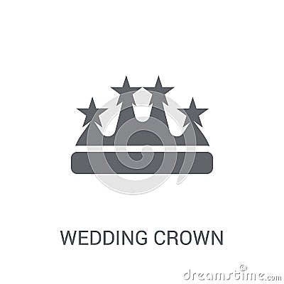 wedding Crown icon. Trendy wedding Crown logo concept on white b Vector Illustration