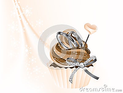 Wedding cupcake Vector Illustration