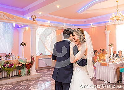 Wedding dance of bride and groom Stock Photo