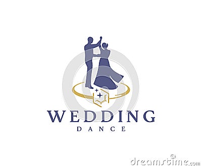 Wedding dance logo design. Bridal party vector design Vector Illustration